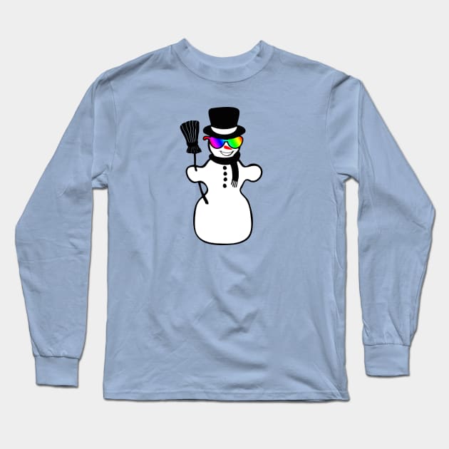 Cool Snowman Long Sleeve T-Shirt by SandraKC